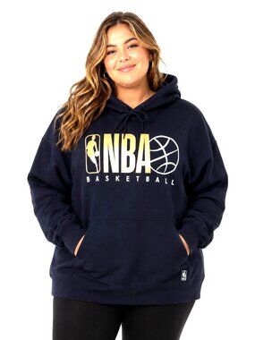 NBA Hoodie Size 1X Blue Fleece Lined Sweatshirt Pullover UNK Basketball New